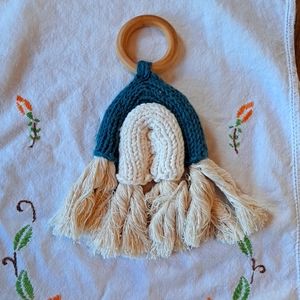 Navy & Cream Macrame Rainbow Decor